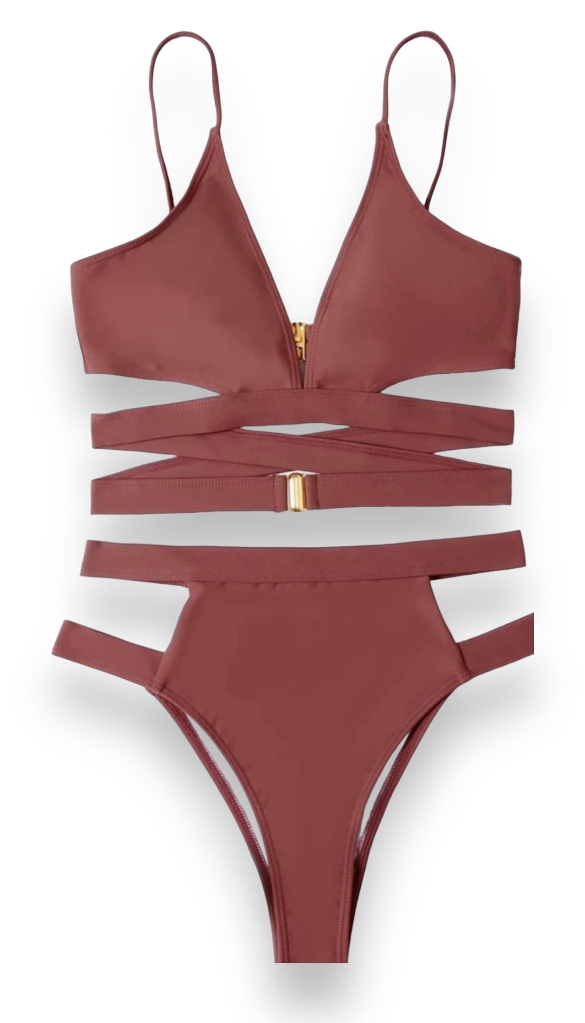 Crazy Over You 2 Piece Swimsuit - Brown