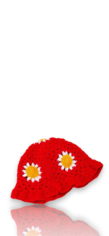 Terry Floral Bucket - Red