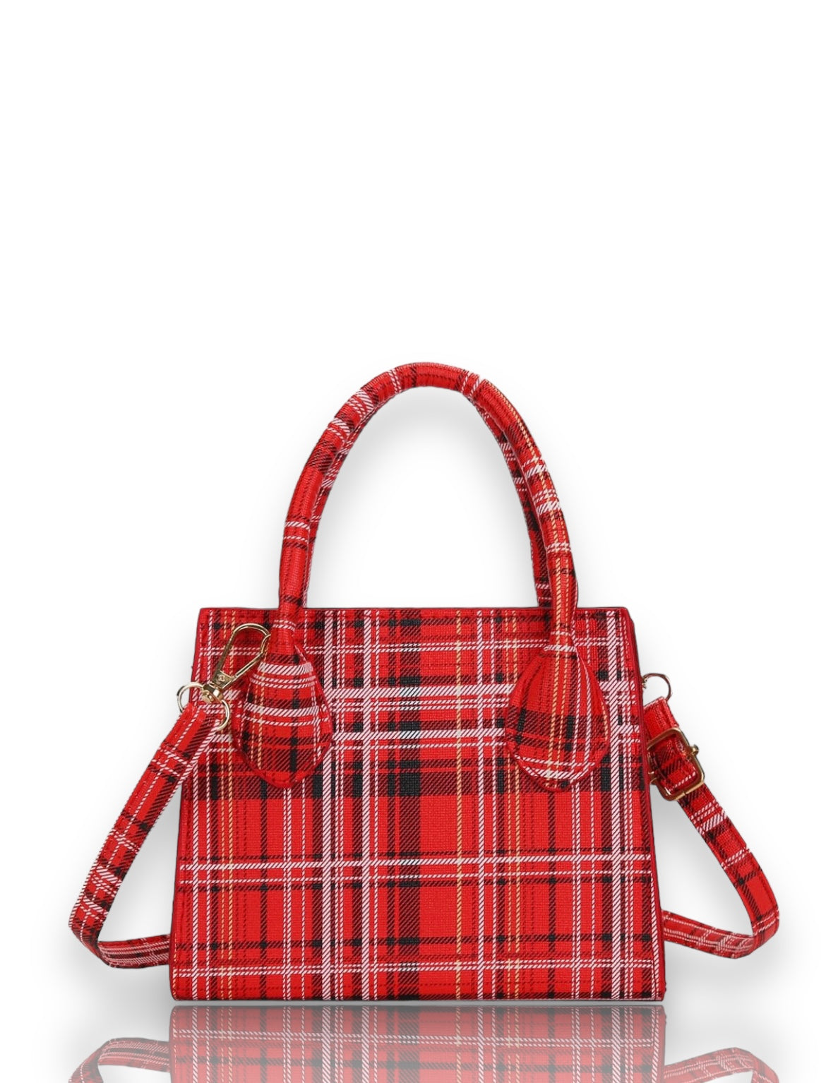 Plaid I Moved On Purse - Red