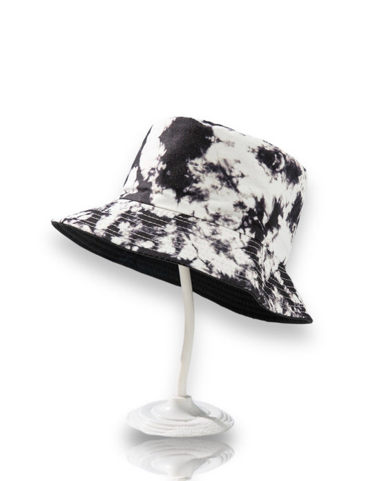 Tie Dye Bucket Hat - Black & White (Kids)