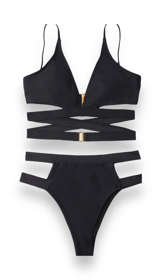 Crazy Over You 2 Piece Swimsuit - Black