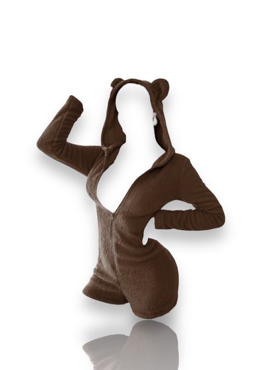 Beary Fur Real Onesie - Brown