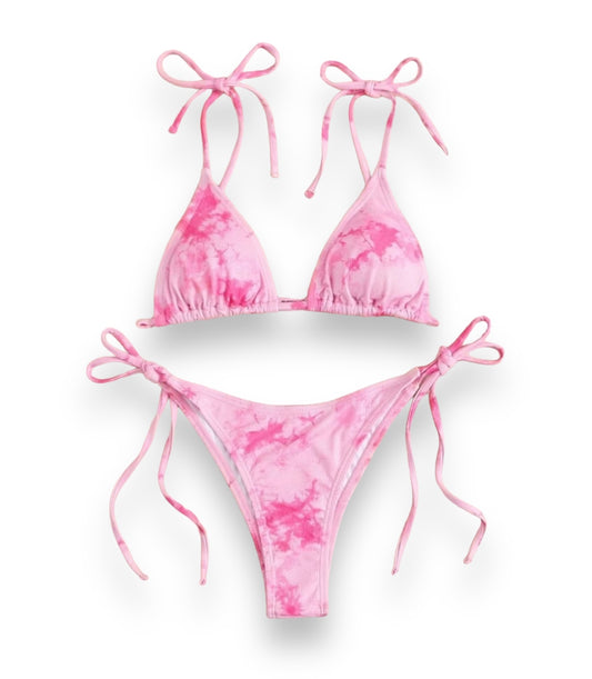 Tie Dye 2 Piece Bikini - Pink