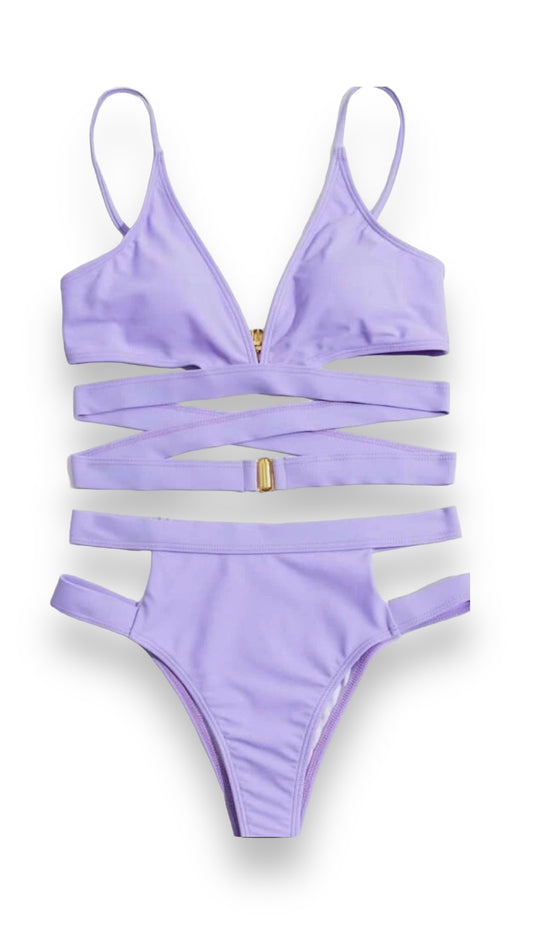 Crazy Over You 2 Piece Swimsuit - Lavender