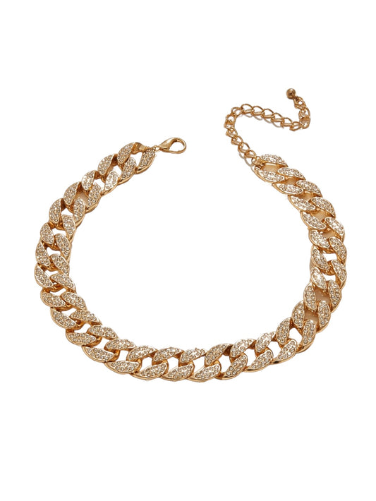 Diamonds On Me Choker - Gold