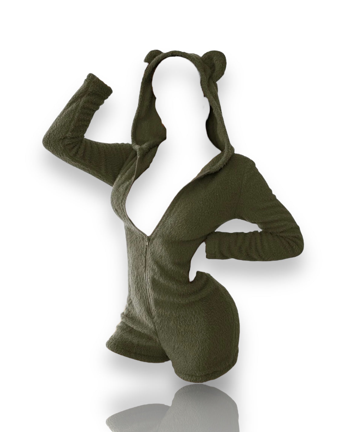 Beary Fur Real Onesie - Olive