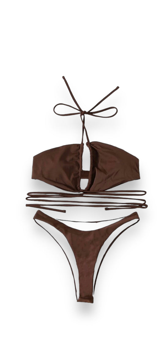 Coffee Please Swimsuit - Brown